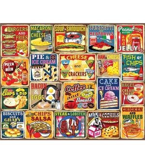 White Mountain Puzzles - Classic Food Combos - 1000 Piece Jigsaw Puzzle